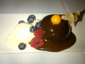 Dark Chocolate and Caramel Torte with Peanut Butter Chantilly