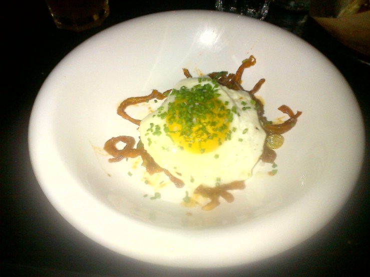 Pig Ear Salad with Fried Egg