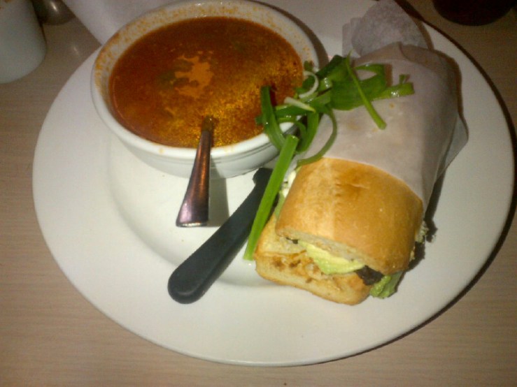 Tortita-Gordita Dandwich with Soup