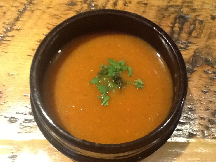 Pumpkin soup (served with cheeseburger)