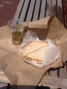 Chicken Waldorf Sandwich and Pickles