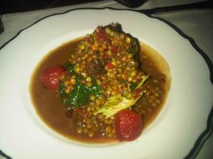 Lentil and Sausage Bruschetta with Goat Cheese $16