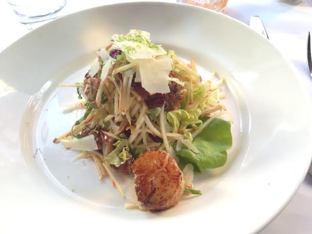 Apple Chopped Salad ($12.95) with a $5 scallop
