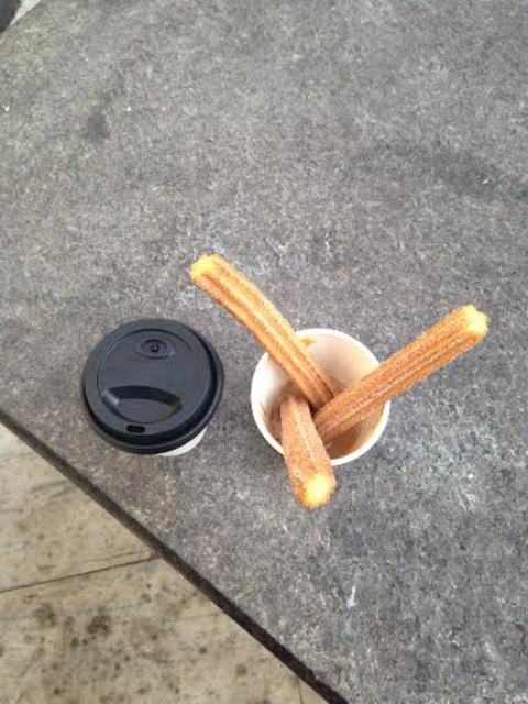 Americano ($3) and Churros ($4)